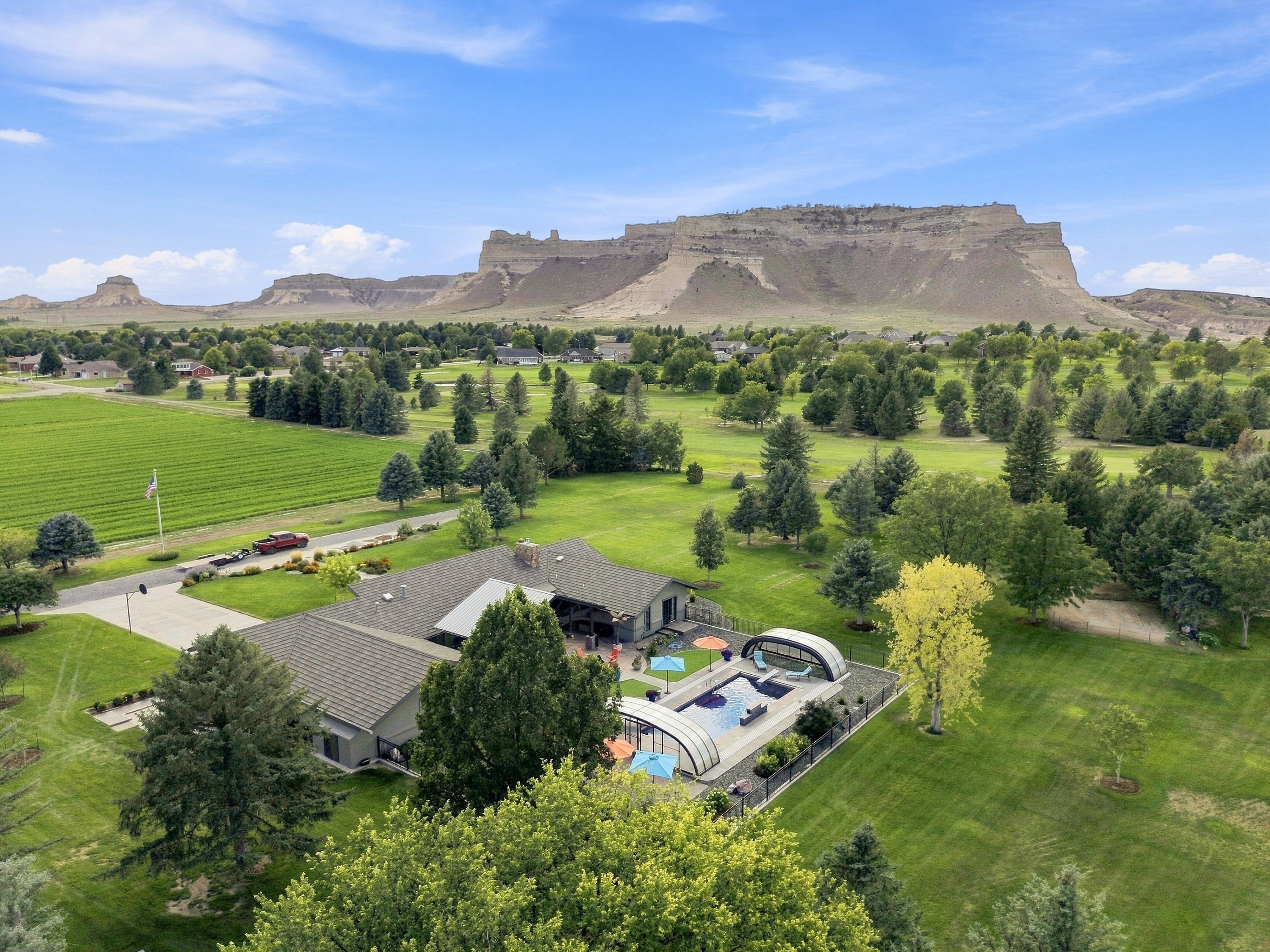 Aerial view of property and Scottsbluff National Monument Gering, NE